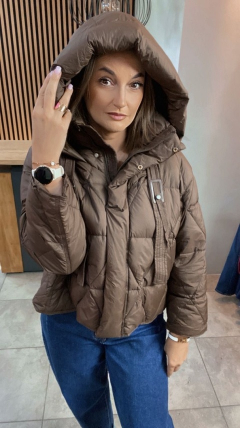 Kurtka z naturalnym puchem – model Aspen Brąz