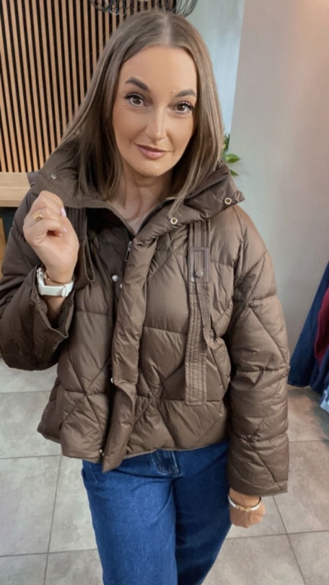 Kurtka z naturalnym puchem – model Aspen Brąz