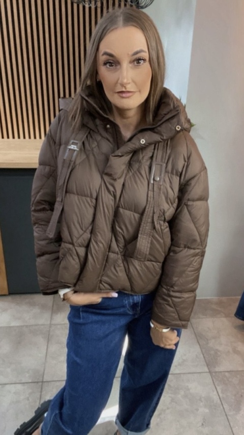 Kurtka z naturalnym puchem – model Aspen Brąz