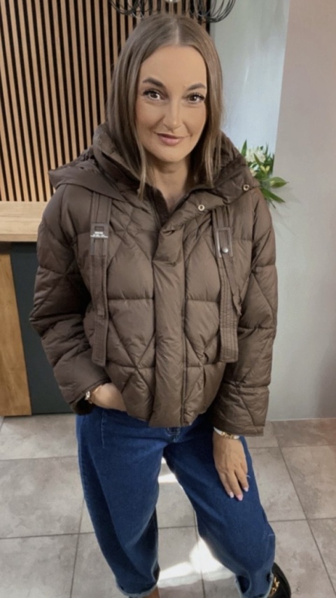 Kurtka z naturalnym puchem – model Aspen Brąz