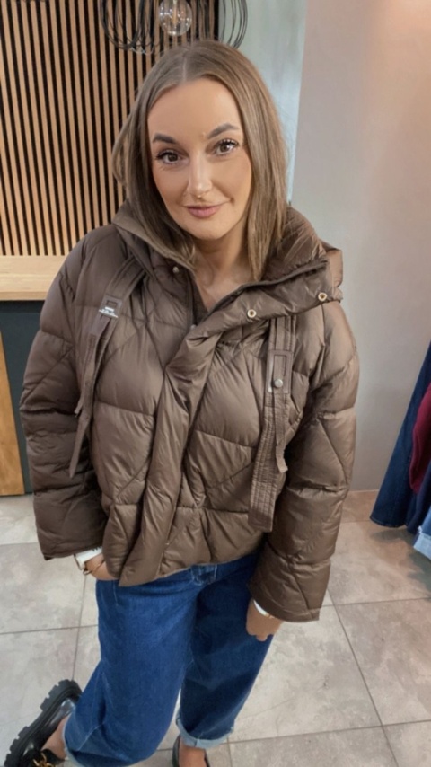 Kurtka z naturalnym puchem – model Aspen Brąz