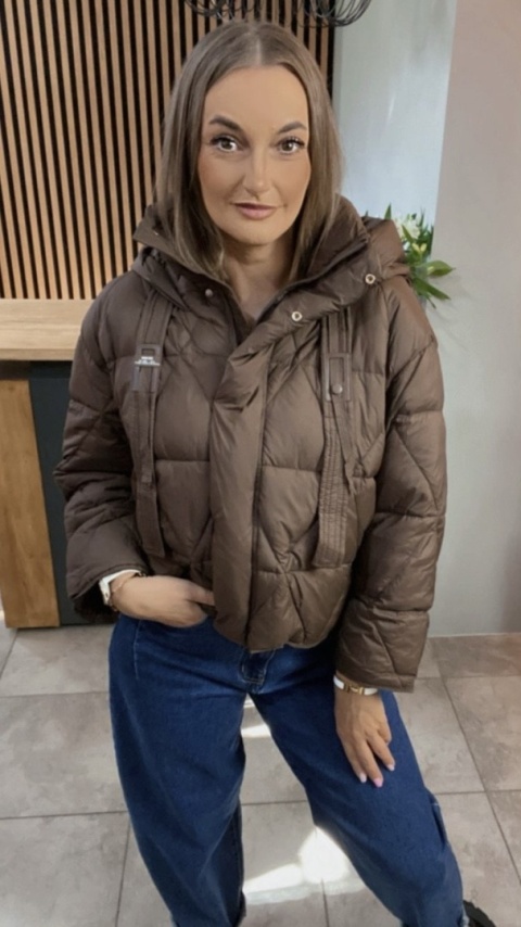 Kurtka z naturalnym puchem – model Aspen Brąz