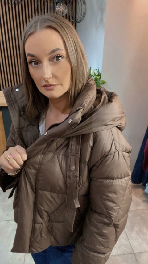 Kurtka z naturalnym puchem – model Aspen Brąz