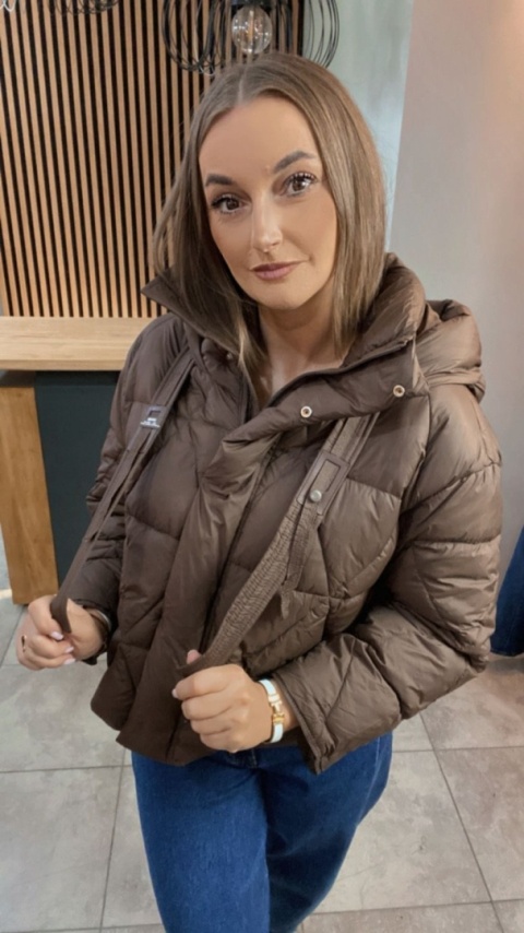 Kurtka z naturalnym puchem – model Aspen Brąz
