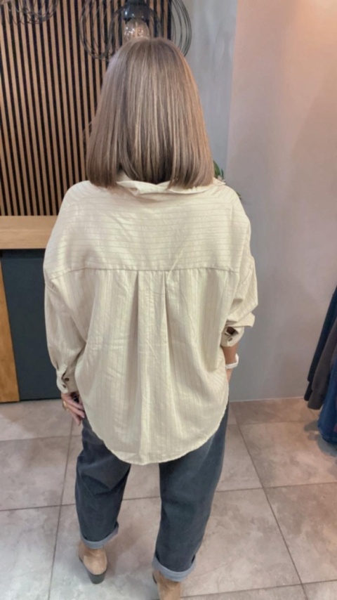 Koszula Wiya oversize w paski - Beige