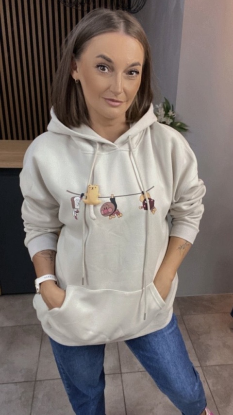 Bluza z kapturem – oversize z uroczym nadrukiem