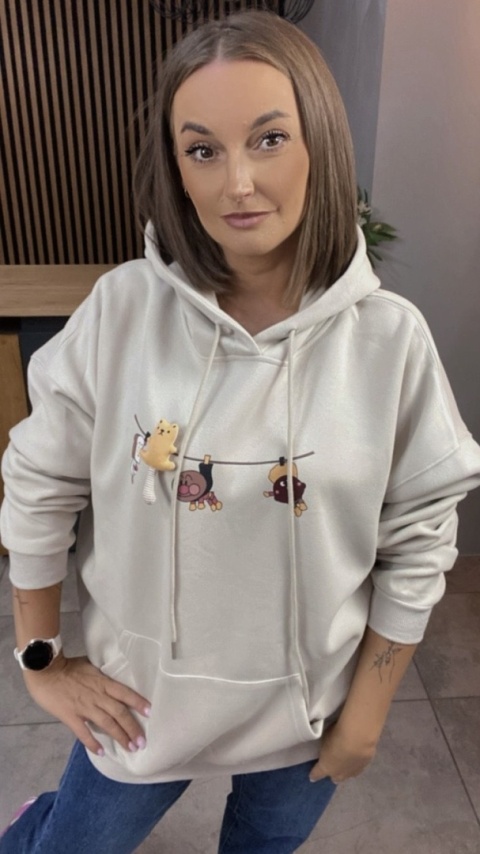 Bluza z kapturem – oversize z uroczym nadrukiem