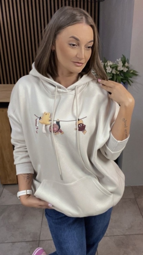 Bluza z kapturem – oversize z uroczym nadrukiem