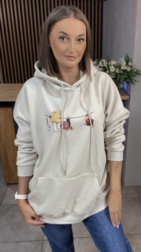 Bluza z kapturem – oversize z uroczym nadrukiem
