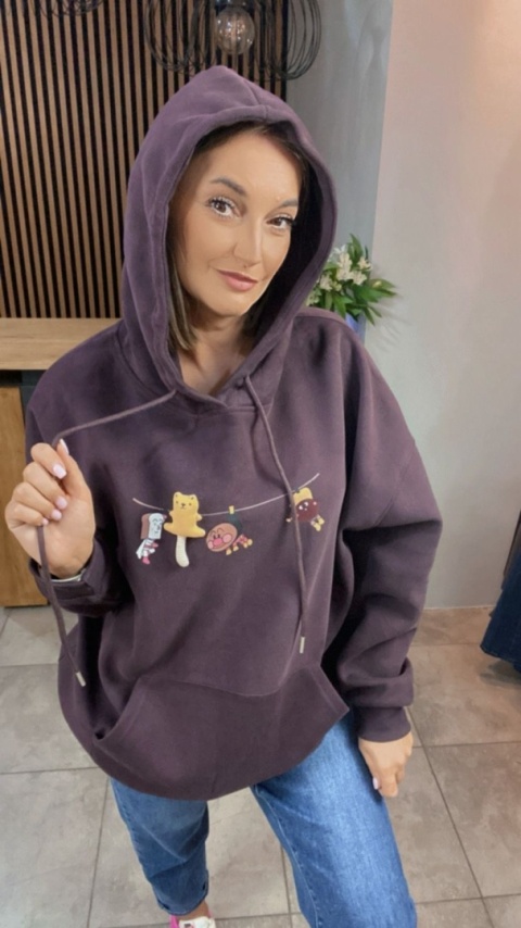 Bluza z kapturem – oversize z uroczym nadrukiem