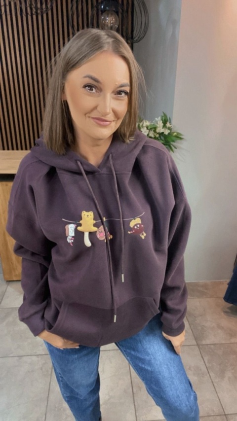 Bluza z kapturem – oversize z uroczym nadrukiem