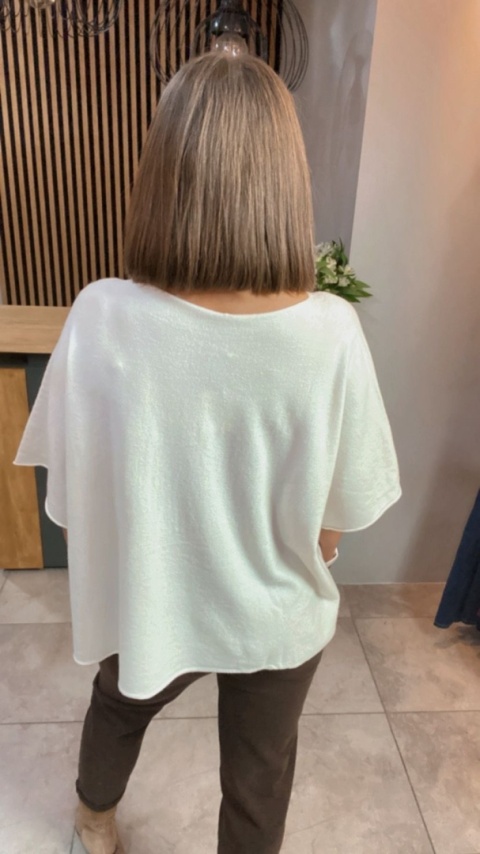 Sweter dzianinowy oversize E-WOMAN - Biały