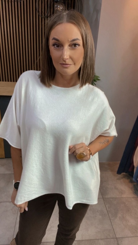 Sweter dzianinowy oversize E-WOMAN - Biały