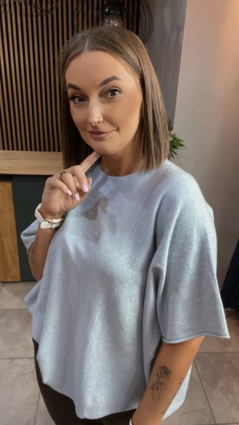 Sweter dzianinowy oversize E-WOMAN - Szary
