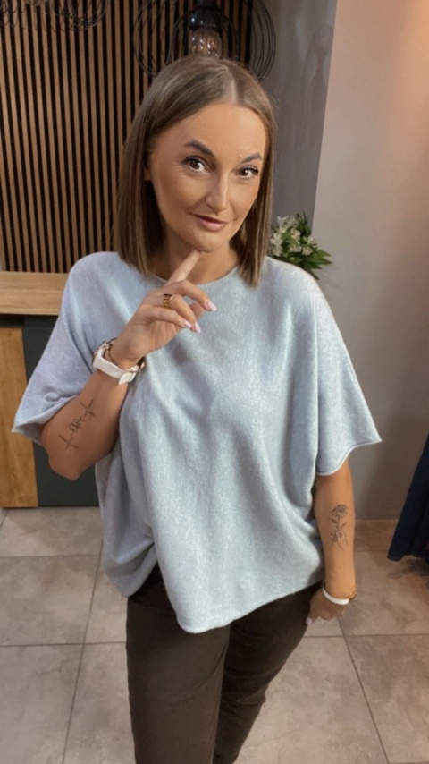 Sweter dzianinowy oversize E-WOMAN - Szary