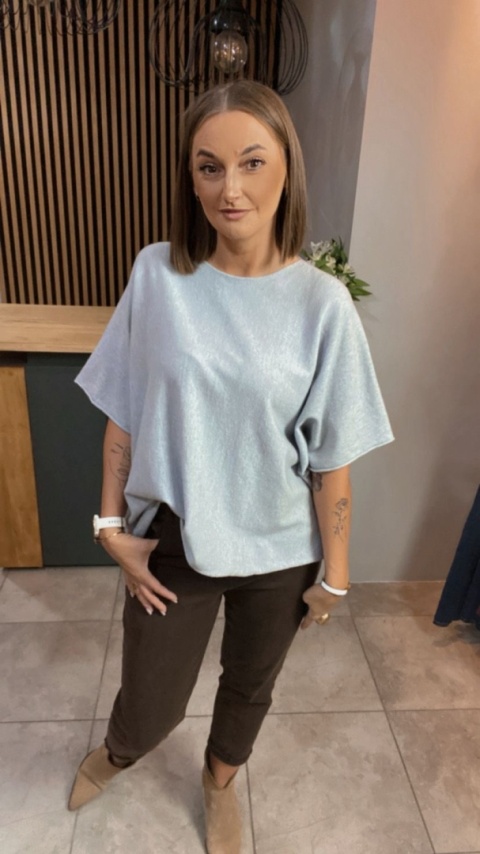 Sweter dzianinowy oversize E-WOMAN - Szary