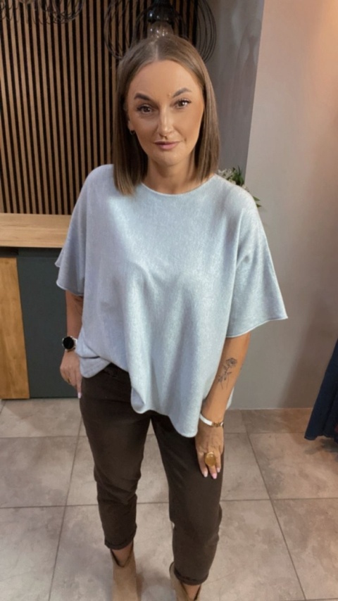 Sweter dzianinowy oversize E-WOMAN - Szary