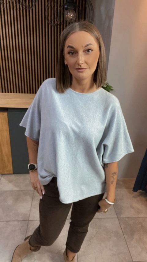 Sweter dzianinowy oversize E-WOMAN - Szary